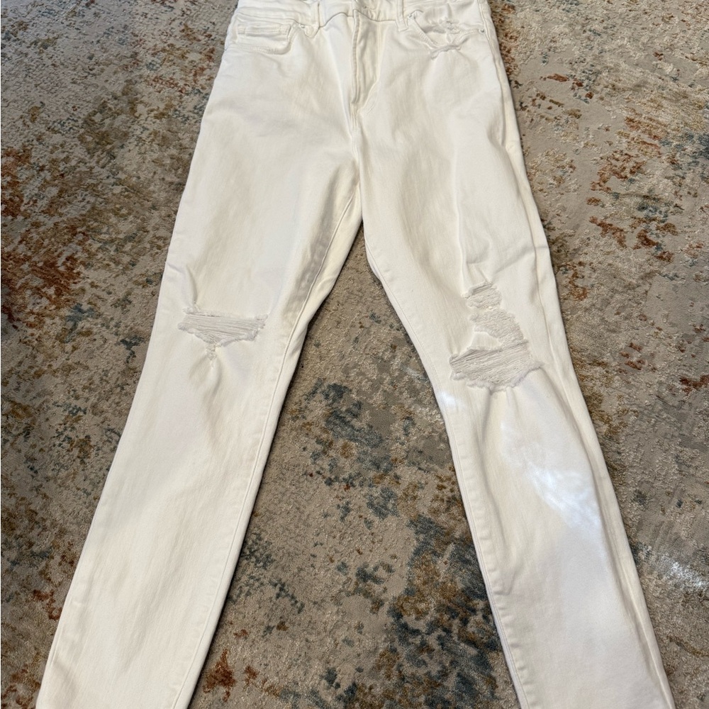 Good American White Distressed Skinny Jeans